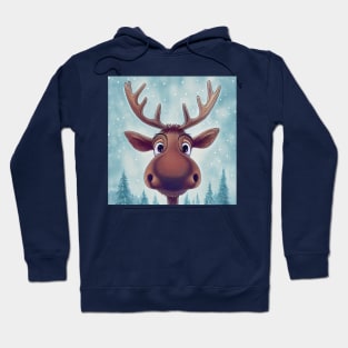 Cute Christmoose - Christmas Moose in the snow Hoodie